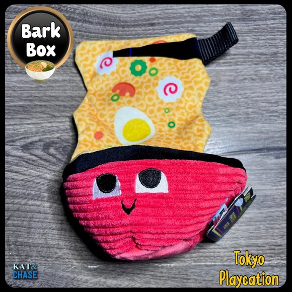 Bark Box Plush Ramen Themed Ramen Ren Dog Toy Crinkle & Squeaker L NWT - Picture 7 of 13